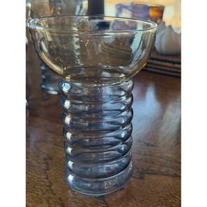 1930s Aramis for Dunbar Art Deco Ribbed Glass Goblets Set of 4